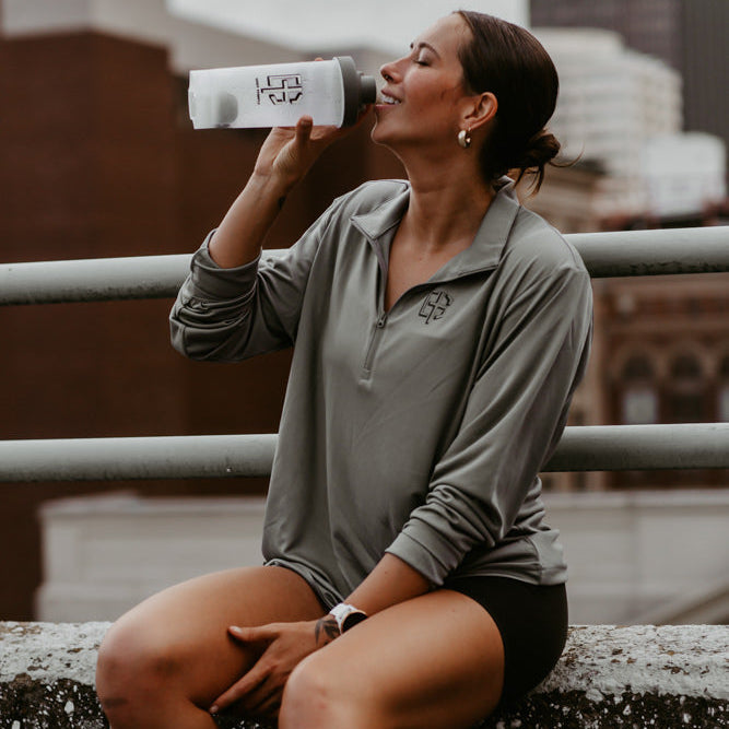 Gray Unisex Quarter-Zip Pullover