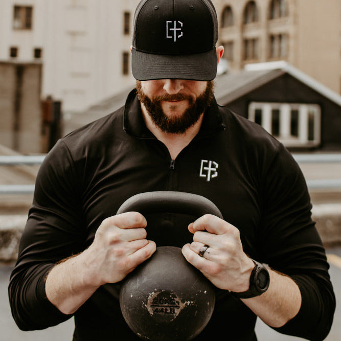 Black Unisex Quarter-Zip Pullover