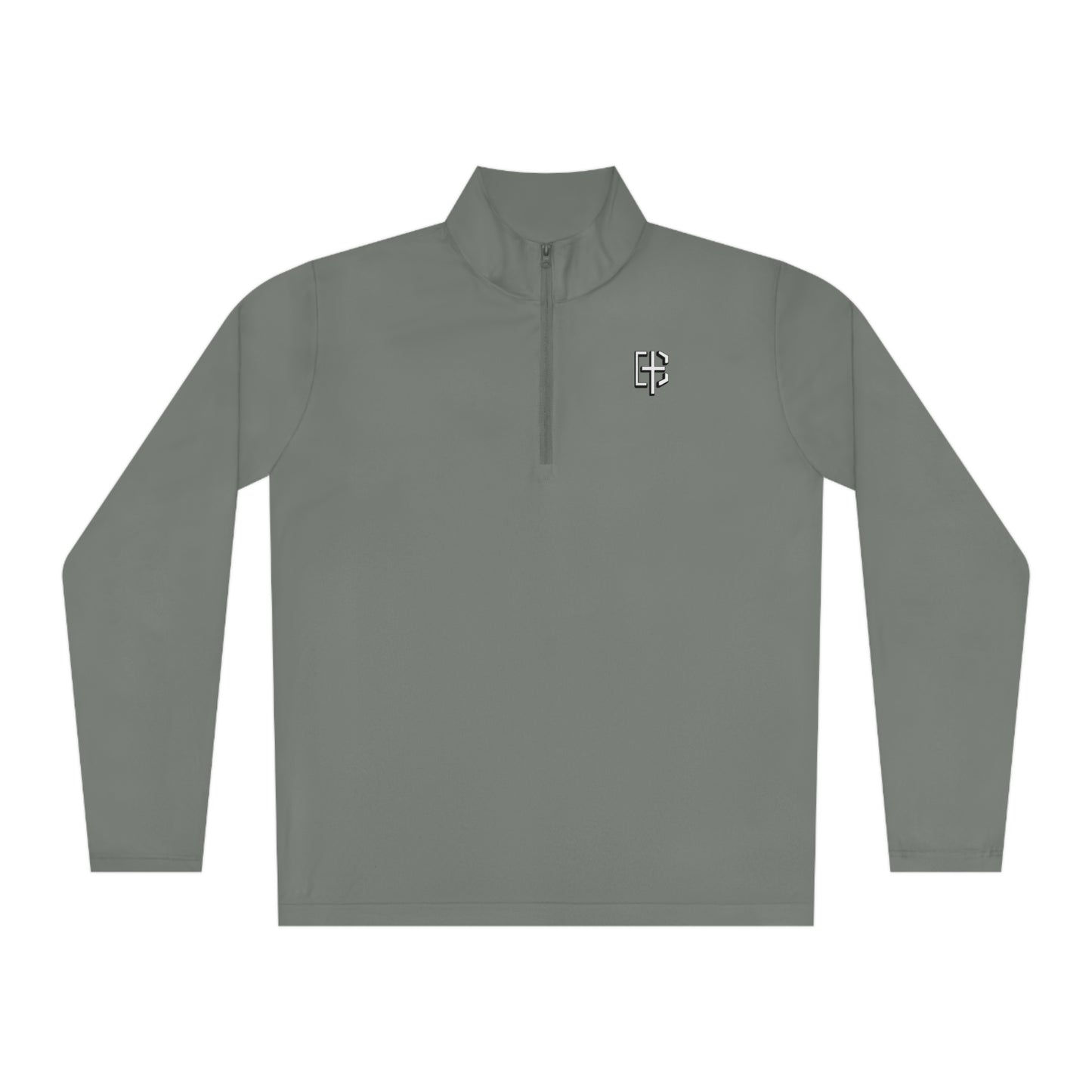 Gray Unisex Quarter-Zip Pullover