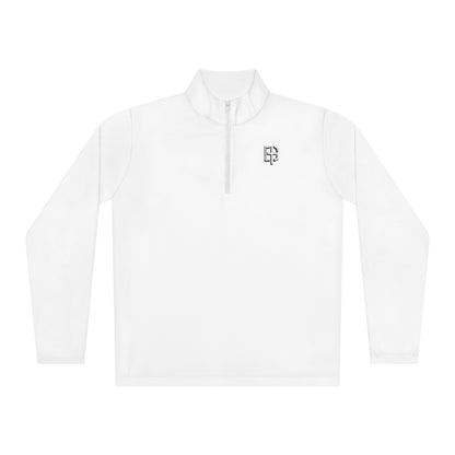 White Unisex Quarter-Zip Pullover