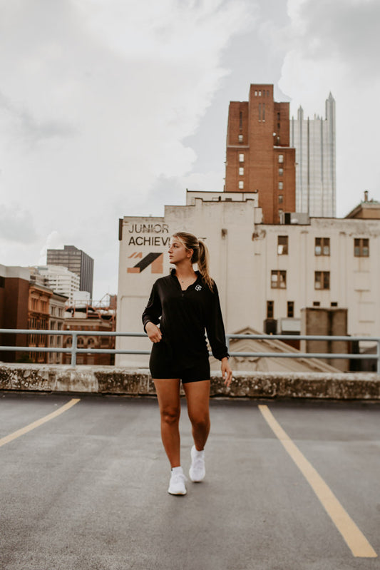 Black Unisex Quarter-Zip Pullover