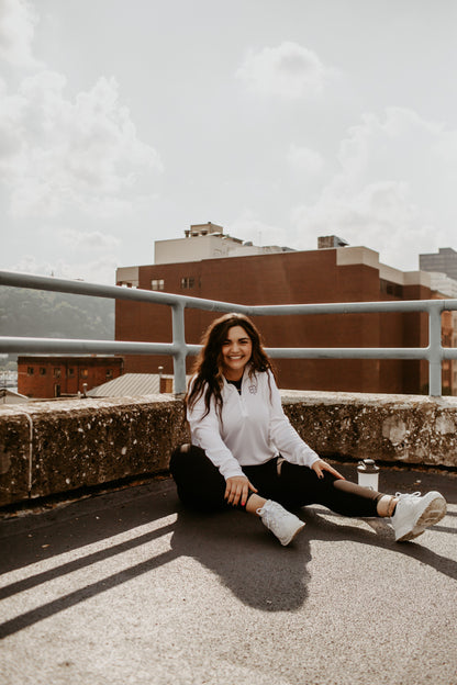 White Unisex Quarter-Zip Pullover